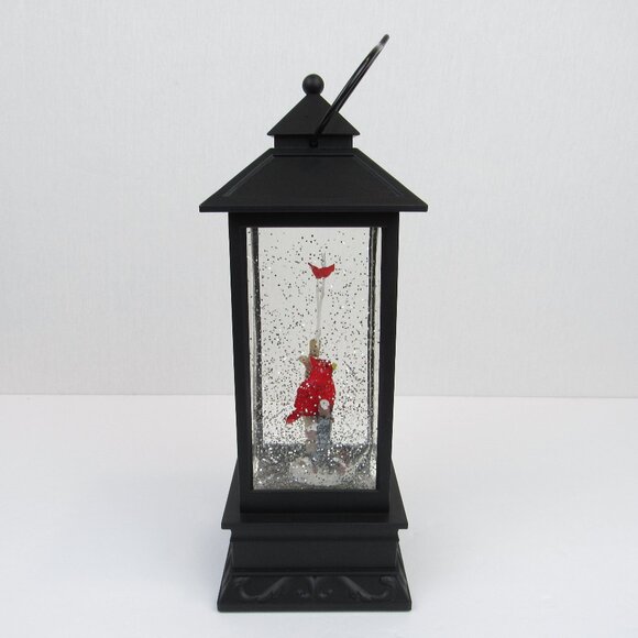 Holiday Spinning Silver Glitter Lighted Lantern Cardinals Christmas Decor - Picture 4 of 13